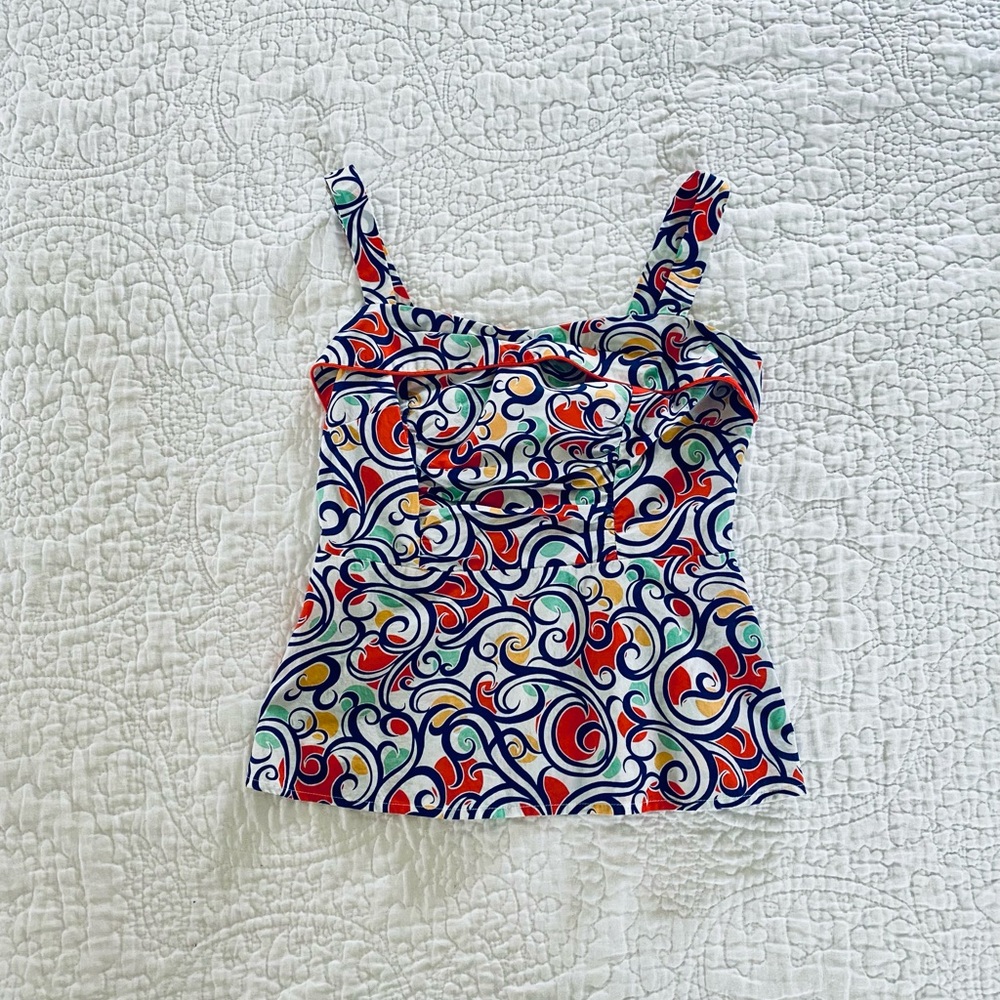 Colorful Swirl Patterned Women's Top